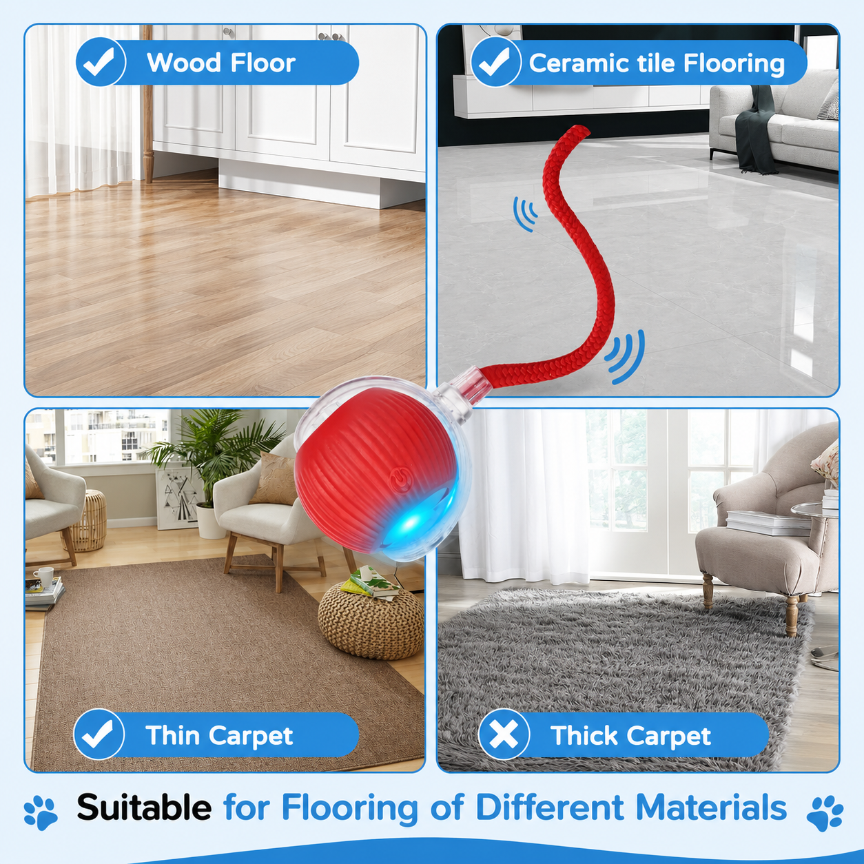 QuickTrends™ WiggleTail™ Interactive Rolling Pet Toy