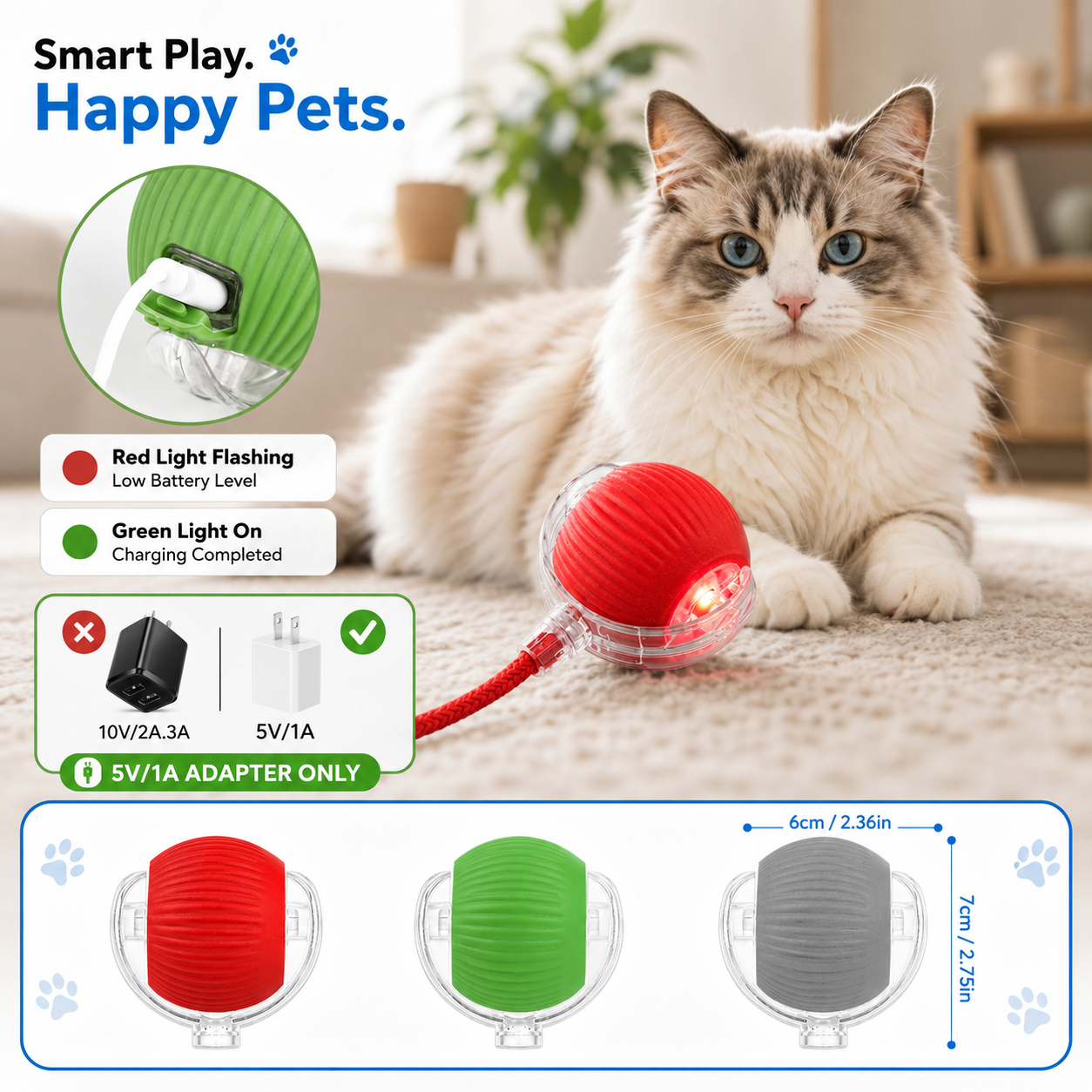 QuickTrends™ WiggleTail™ Interactive Rolling Pet Toy