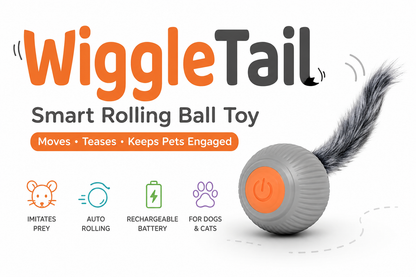 QuickTrends™ WiggleTail™ Interactive Rolling Pet Toy