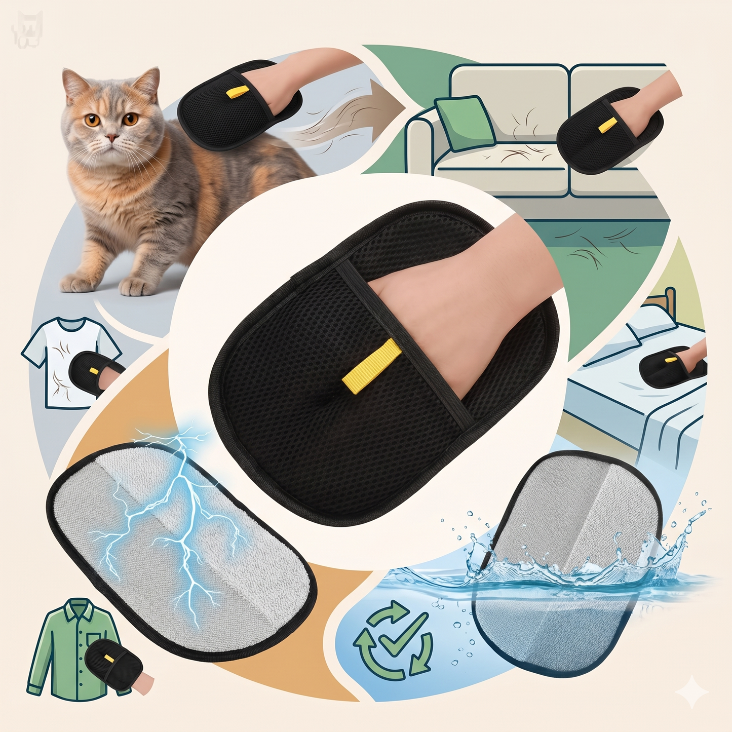 Pet Hair Removal Gloves