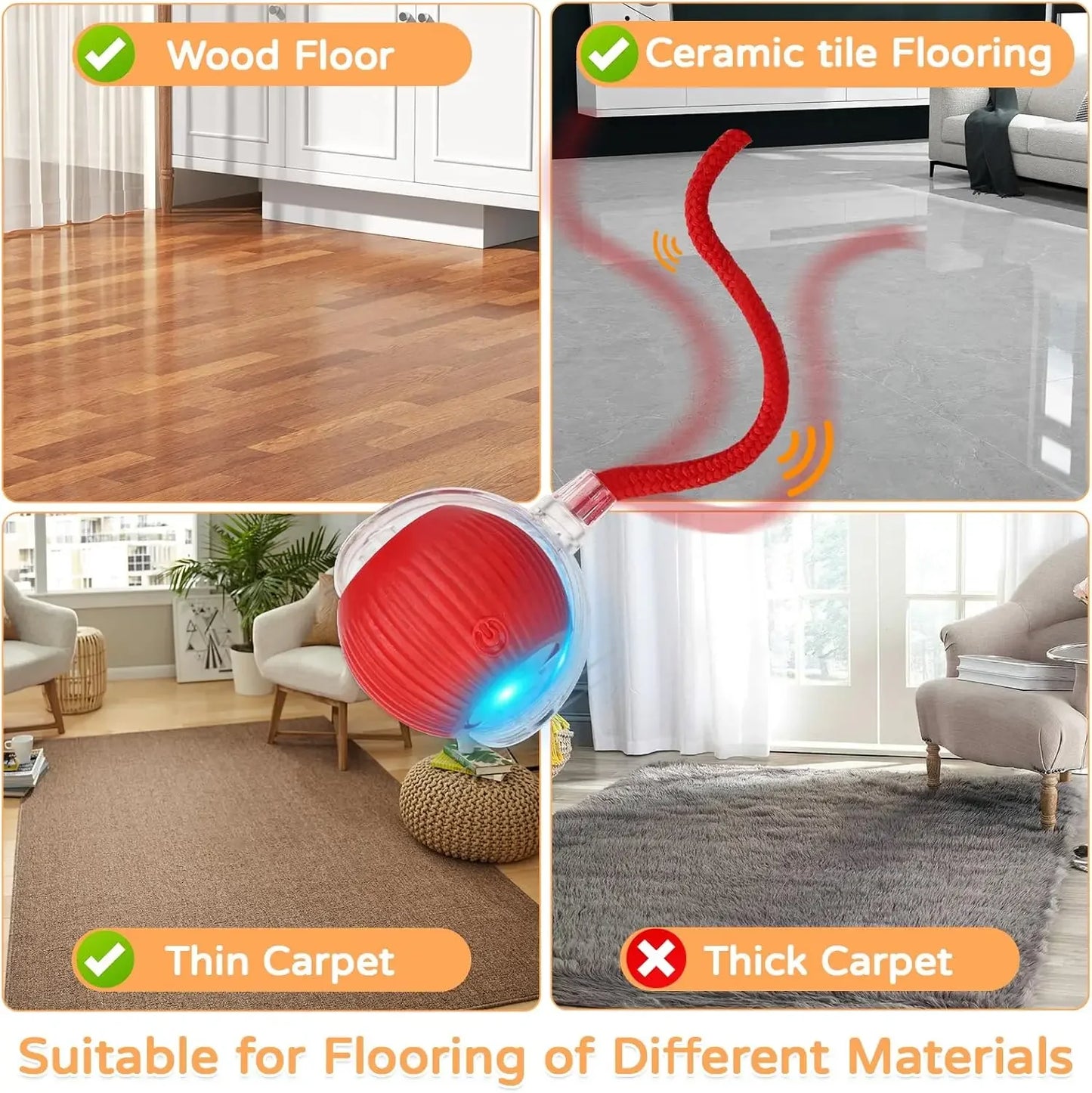 QuickTrends™ WiggleTail™ Interactive Rolling Pet Toy